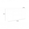 Wit en betongrijs modern design dressoir 160x45 cm Leyla Kortingen