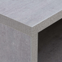 Lage en brede houten boekenkast met 3 compartimenten Cement Korting