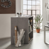 Lage en brede houten boekenkast met 3 compartimenten Cement Catalogus
