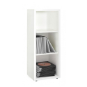 Witte houten boekenkast met 3 compartimenten verstelbare in hoogte Eeasybook Kortingen