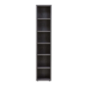 Moderne smalle houten boekenkast met 6 compartimenten in grijze kleur Hart Korting