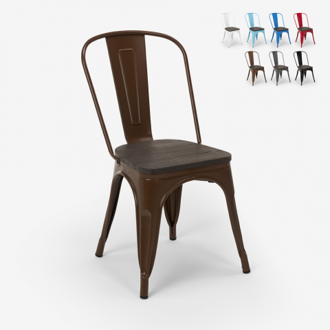set van 20 stuks industriële Lix stoelen steel wood Aanbieding