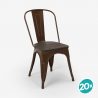 set van 20 stuks industriële stoelen steel wood Verkoop