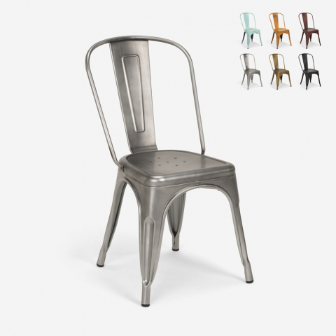 20 stoelen industrieel design metaal vintage shabby chic tolix style Steel Old