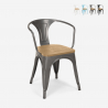 Set van 20 industriële stoelen Steel Wood Arm Light Voorraad