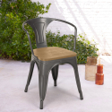 Set van 20 industriële stoelen Steel Wood Arm Light Model