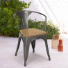 Set van 20 industriële stoelen Steel Wood Arm Light Model