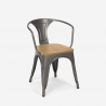 Set van 20 industriële stoelen Steel Wood Arm Light Karakteristieken