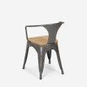 Set van 20 industriële stoelen Steel Wood Arm Light Afmetingen