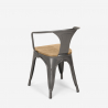 Set van 20 industriële stoelen Steel Wood Arm Light Afmetingen