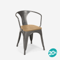 Set van 20 industriële stoelen Steel Wood Arm Light Keuze