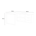 Bureau met hoekschiereiland en glanzend witte laden 170x140cm Glassy Catalogus