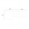 Glanzend wit hoekbureau met 3 laden 170x140cm Glassy Catalogus
