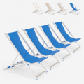 Set van 4 opvouwbare verstelbare aluminium ligstoelen Riccione Gold Aanbieding