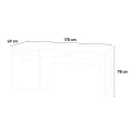 Houten design bureau voor kantoor en studeerkamer 170x69 cm met lades Logan Korting