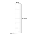 Hoge en smalle houten boekenkast in witte kleur met 6 compartimenten Tower Korting