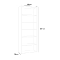 Design boekenkast van hout met 5 planken in klassieke stijl Virginia Korting