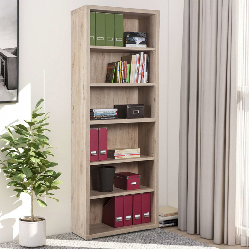 Design boekenkast van hout met 5 planken in klassieke stijl Virginia Aanbieding Design boekenkast van hout met 5 planken in klassieke stijl Virginia Aanbieding