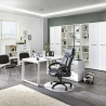 Glanzend wit hoekbureau met 3 laden 170x140cm Glassy Aanbieding