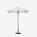 Tuinparasol met centrale houten paal en anti-UV doek 200x150cm Ormond Kortingen
