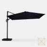 Zwarte zweefparasol 3x3 m met LED-verlichting op zonne-energie Waikiki Light Dark Aanbod