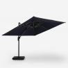 Zwarte zweefparasol 3x3 m met LED-verlichting op zonne-energie Waikiki Light Dark Voorraad