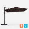 Zweefparasol 3x3 m bruin met solar LED-verlichting Waikiki Light Brown Korting