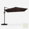 Zweefparasol 3x3 m bruin met solar LED-verlichting Waikiki Light Brown Aanbod