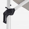Zweefparasol 3x3 m met LED-licht op zonne-energie Waikiki Light White Model