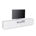Moderne TV-meubel wandmodel woonkamer 220x43cm glanzend wit Fergus Korting