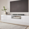 Moderne TV-meubel wandmodel woonkamer 220x43cm glanzend wit Fergus Voorraad