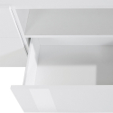 Moderne TV-meubel wandmodel woonkamer 220x43cm glanzend wit Fergus Model