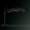Zwarte zweefparasol 3x3 m met LED-verlichting op zonne-energie Waikiki Light Dark Kortingen