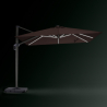 Zweefparasol 3x3 m bruin met solar LED-verlichting Waikiki Light Brown Kortingen