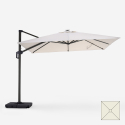 Off-centre laterale paal parasol 3x3m zonne-LED licht Waikiki Light Aanbod