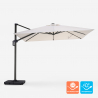 Off-centre laterale paal parasol 3x3m zonne-LED licht Waikiki Light Korting