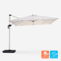 Zweefparasol 3x3 m met LED-licht op zonne-energie Waikiki Light White Korting