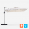 Zweefparasol 3x3 m met LED-licht op zonne-energie Waikiki Light White Korting