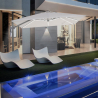 Zweefparasol 3x3 m met LED licht op zonne-energie Waikiki Light Verkoop