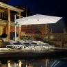 Zweefparasol 3x3 m met LED-licht op zonne-energie Waikiki Light White Verkoop