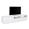 Glanzend wit TV-meubel wandmeubel moderne woonkamer 200x43cm Hatt Kortingen