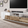 TV-meubel 200x43cm muurbevestiging woonkamer wit modern hout Hatt Wood Afmetingen