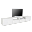 Moderne TV-standaard 260x43cm woonkamer muurkast wit glanzend More Kortingen