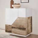 Dressoir dressoir 80x43cm 2 vakken woonkamer keuken moderne kamer Adara Wood Voorraad
