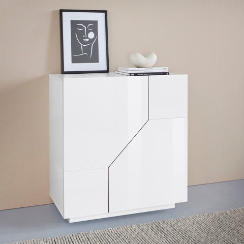 Dressoir 80x43cm wit dressoir 2 vakken woonkamer slaapkamer keuken Adara Aanbieding