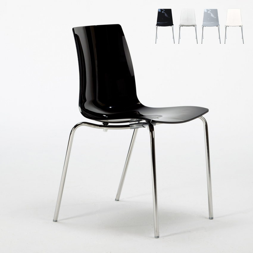 Set van 12 stoelen met stalen poten Grand Soleil Lollipop Model Set van 12 stoelen met stalen poten Grand Soleil Lollipop Model