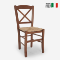 Klassieke rieten stoel eetkamerstoel Venezia Croce Paglia Verkoop