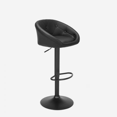 Zwarte modern design draaibare barkruk Tucson Black Edition Aanbieding