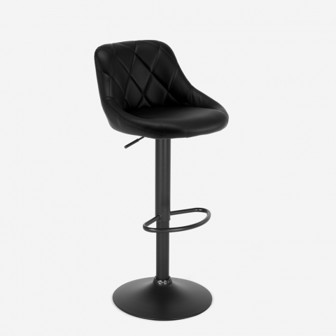 Modern design gestoffeerde kruk zwart bar keuken Philadelphia Black Edition