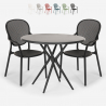 Outdoor set met ronde zwarte tafel 80x80 cm en 2 design stoelen Valet Dark Aanbieding